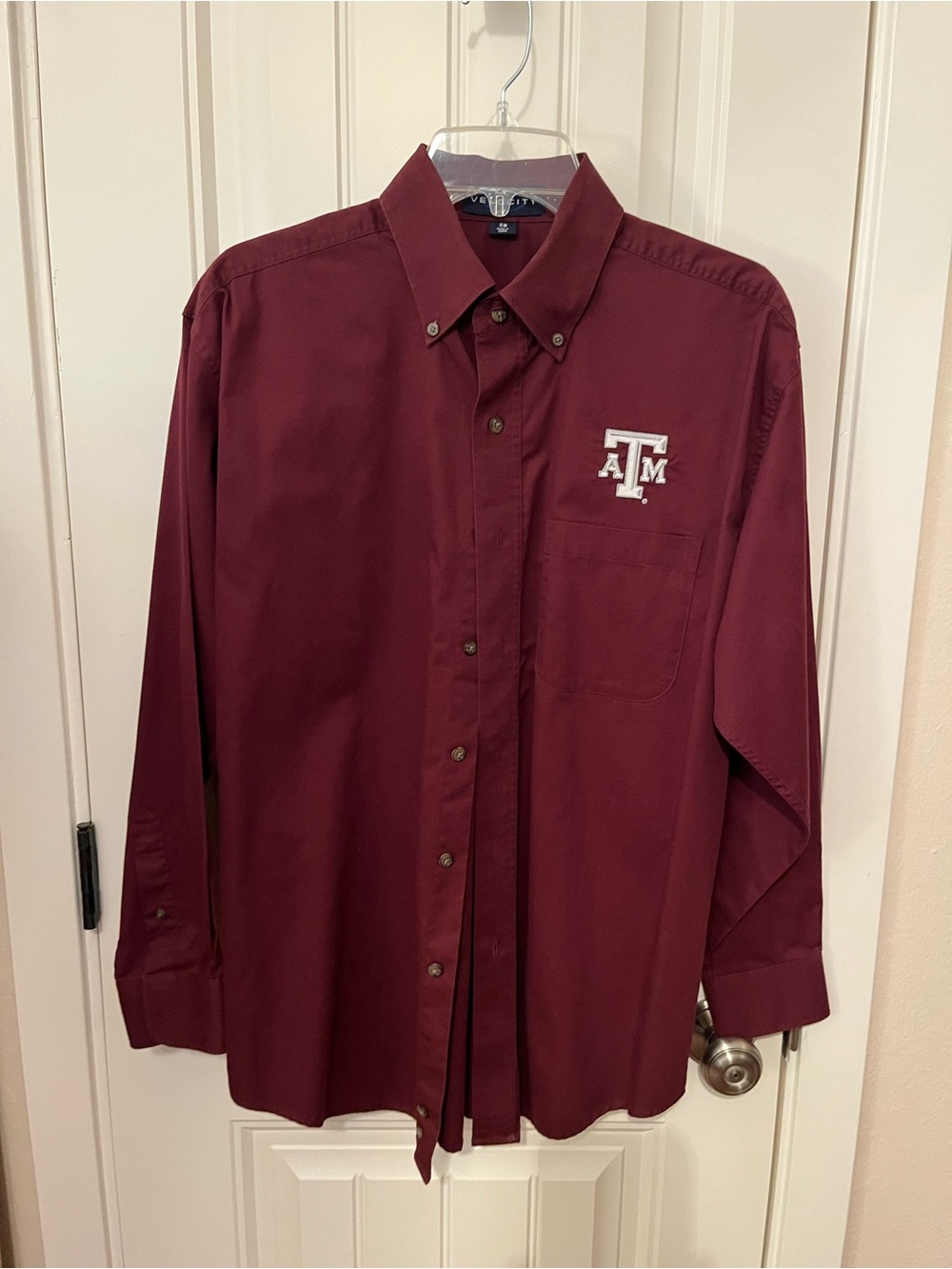 Velocity Maroon Texas A&M Button-Down Shirt with Embroidered Logo